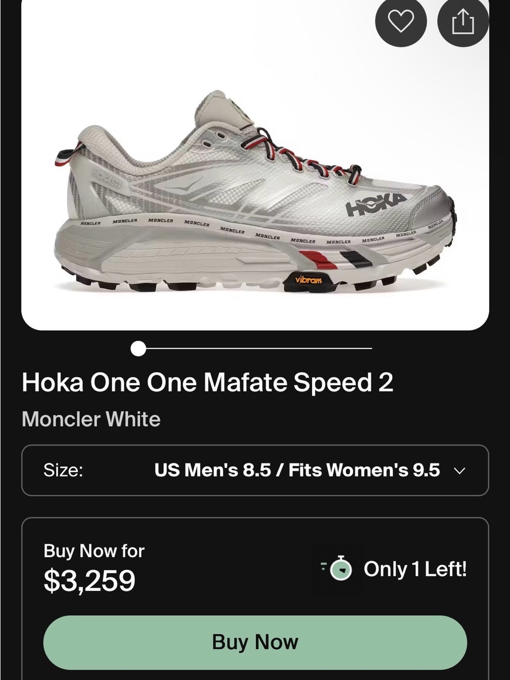 HOKA Moncler x Mafate Speed 2 'Nimbus Cloud Harbor Mist - Picture 13 of 13